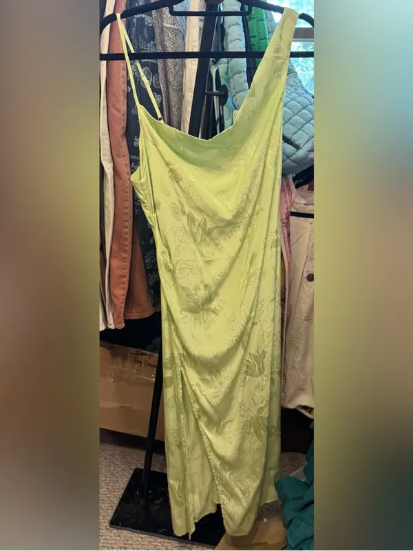 NWT For Love & Lemons Ilana jacquard Midi Dress in Green size M - Image 10
