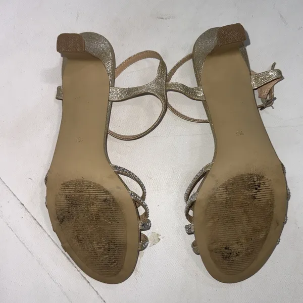 Badgley‎ Mischka American Glamour Glitter Strappy Heels Pageant Dress Shoes 9.5 - Image 4