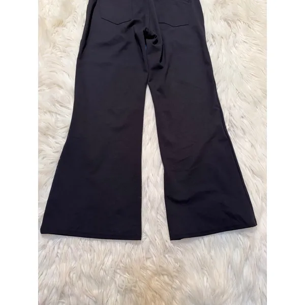 Halara Womens Sz Small Regular Cropped Flare Trouser Black Pull On Ponte Pockets - Image 9