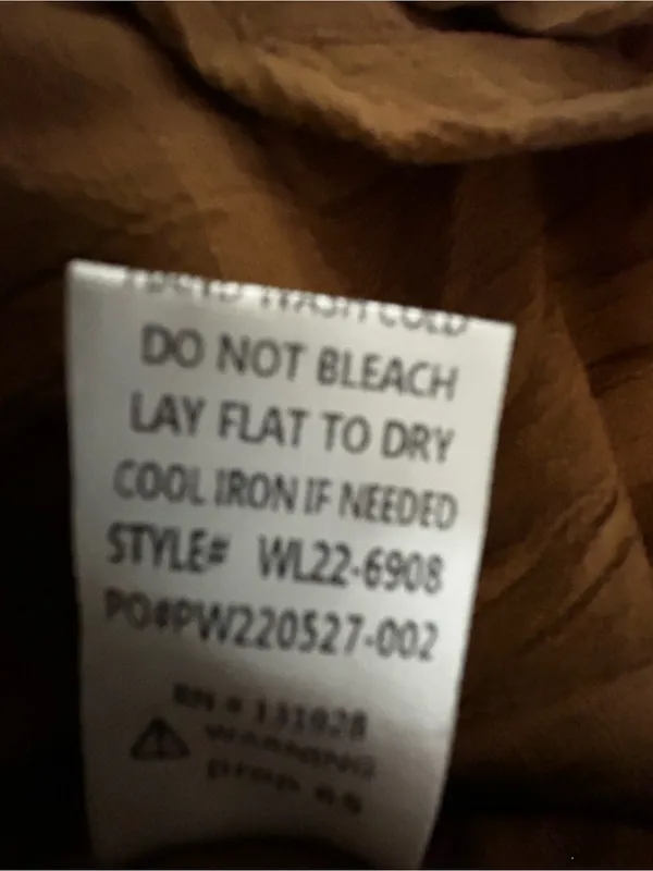 Wishlist Apparel Brand Rust Brown Notched Neck Smock back Peasant Blouse - Image 5