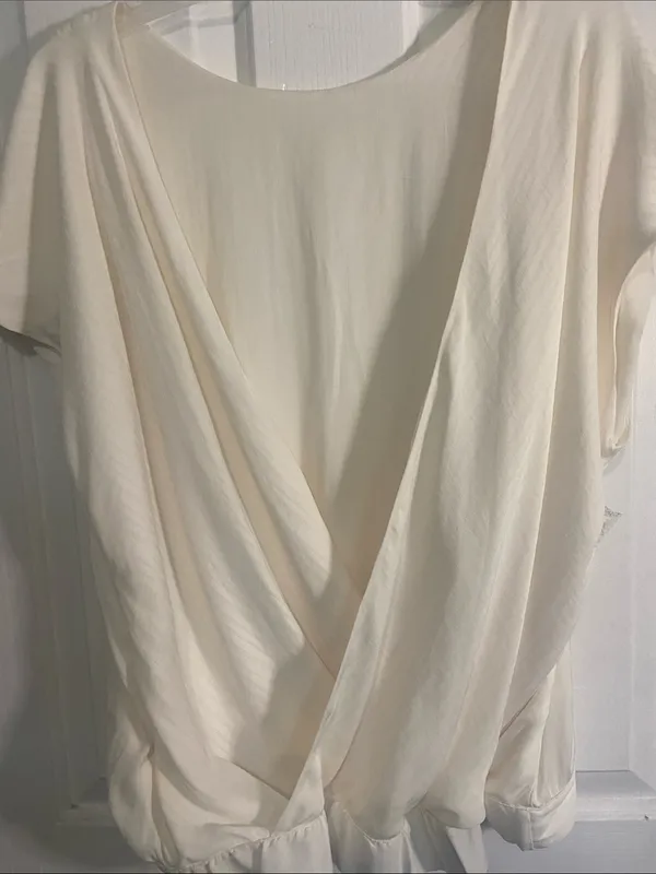 Women's Cream Short-Sleeve Blouse - Casual Easycare Top - Image 5