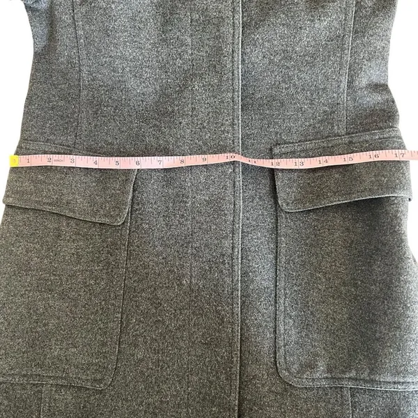 Burberry London Wool Cashmere Coat Gray Long Wrap Collar Back Belt UK 6 US 4 - Image 12