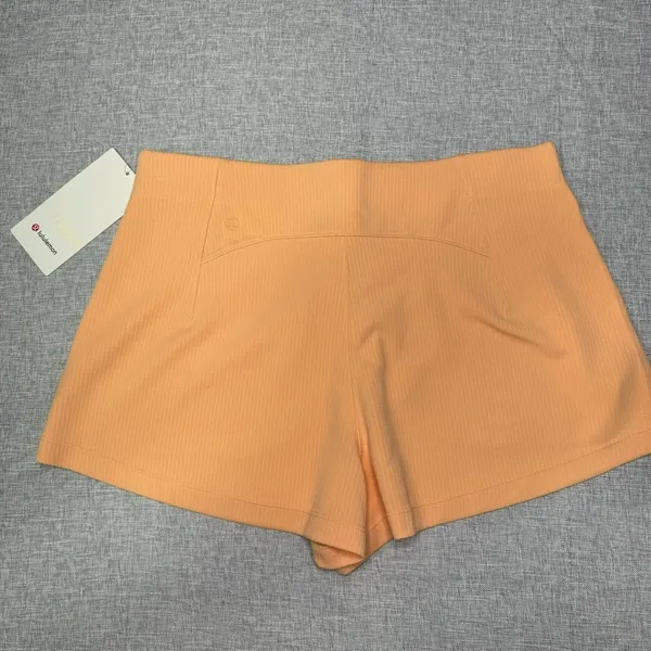 Lululemon Ribbed Softstreme High Rise Shorts Peach Bellini 12 NWT - Image 6