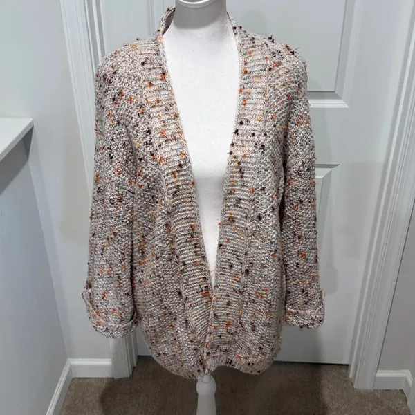 Anthropologie Holland Textured Open Front Cardigan Multicolor Knit Sweater XS - Image 2