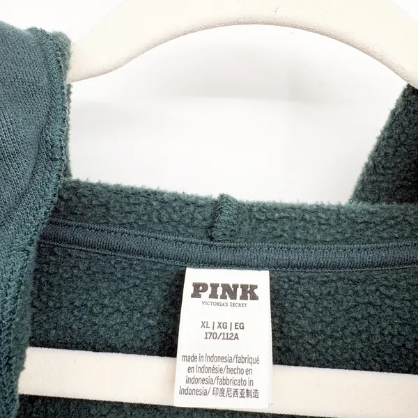 PINK Victorias Secret Womens Love Aspen Graphic Ski‎ Zip Up Hoodie Size XL Teal - Image 4