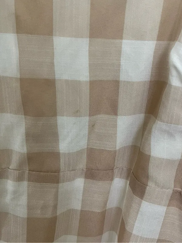 NEW FLAWED Altar’d State Tan and White Gingham Maxi Dress Size 3XL NWT - Image 4