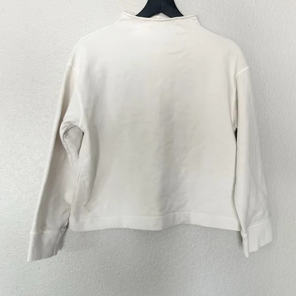 Madewell Sweatshirt Long-Sleeve Funnel-Neck Parchment Relaxed Size XS‎ - Image 3