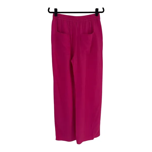 Zara Size-L‎ Women's Pants Pink Wide Leg Elastic Drawstring Waist Pull On - Image 2