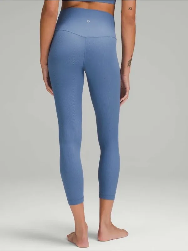 Lululemon Align‎ High Rise Ribbed Pant 25” Oasis Blue size 6 - Image 2