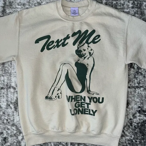 Lonely Ghost Text Me When You Get Lonely Crewneck Sweater - Image 3