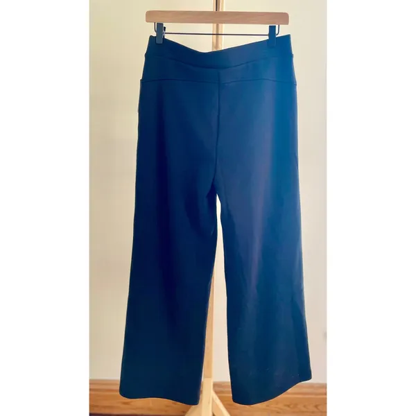 Avia Womens Black Wide Leg Fleece Pants Satin Side‎ Stripe High Rise Small NWT - Image 5