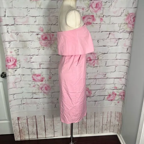 Lulu’s Lots of Love Light Pink Strapless Midi strapless flounce Dress - Image 8