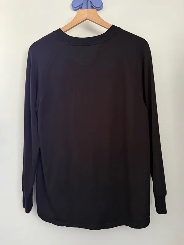Lake Women’s Large Modal Lounge Long Sleeve Top Black Relaxed Comfy Minimal - Image 4