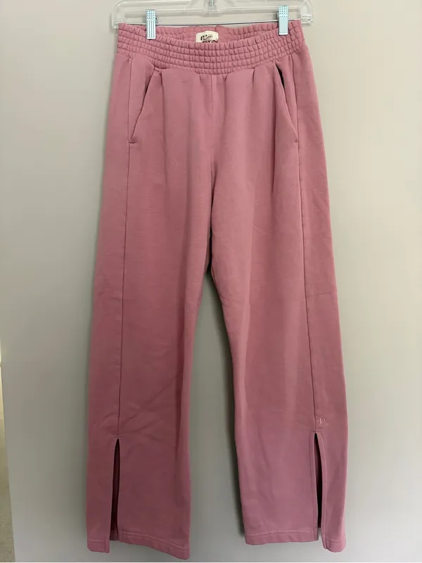 Pact Dusty Rose Courtside Split Leg Sweatpants Small - Image 2