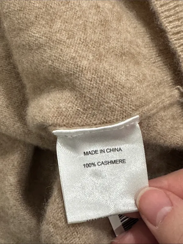 Quince Cashmere Long Sleeve Crew Neck Sweater in Oatmeal sz M shrunk fits like S - Image 8