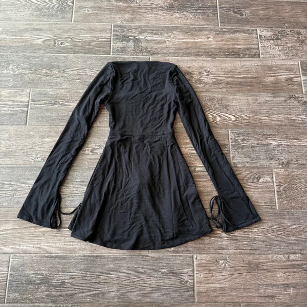 Oh Polly Baize Square Neck Long Sleeve Mini Dress - Image 5