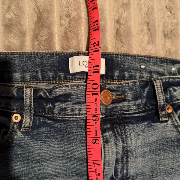 Loft Outlet Womens‎ Straight Leg Jeans Blue Medium Wash Raw Hem Size 4 - Image 6