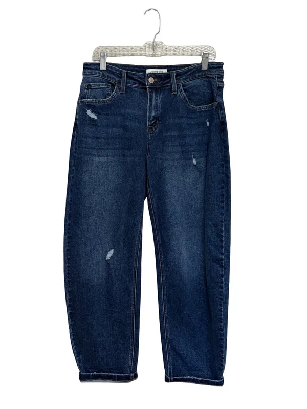 Lovervet by Vervet Mid Rise Double Cuffed Hem Barrel Leg Jeans - Size 29 - Image 3