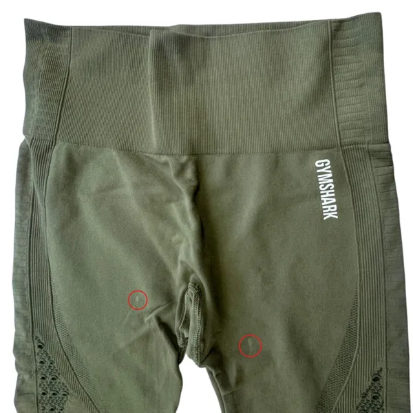 Gymshark Energy Seamless Leggings Olive Green Womens Medium High Waist Eyelet - Image 4