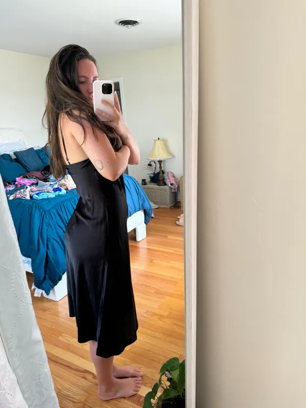Forever 21 ZARA Black Satin Slip Dress - Image 3