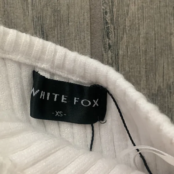 White fox one shoulder ribbed dress - Image 3