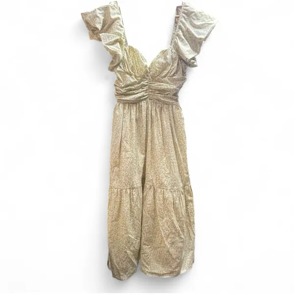 Tuckernuck Hyacinth House Yellow Green Floral Cottagecore Midi Dress‎ XXS - flaw - Image 2