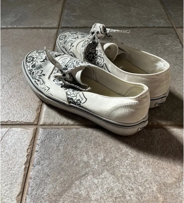 White Slip-On Vans - Image 2