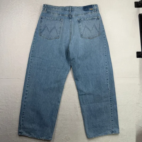 Mother Superior 34 The Half Pipe Flood Jeans Wide Leg Cropped in Material Girl - Image 14