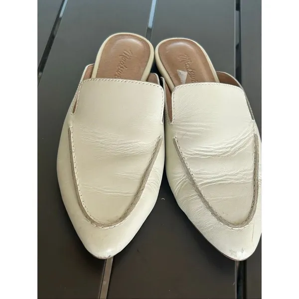 Madewell The Frances Skimmer Mules Leather Slides Beige Size 6 - Image 11