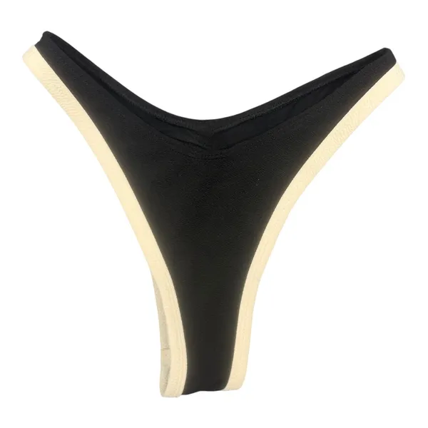 Boutique Black Cream Bikini Set Womens Small Underwire High Cut Thong Swimsuit - Image 4