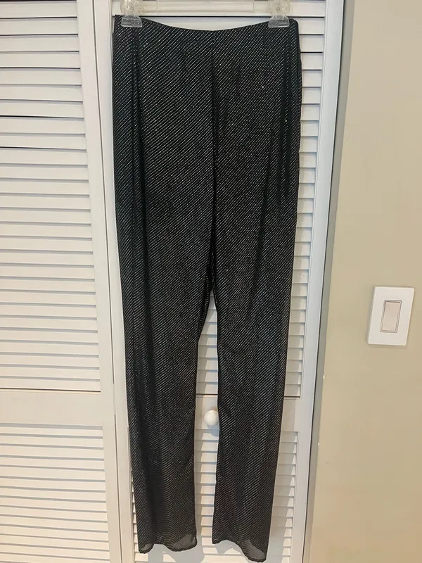 Zara Black Glitter Sheer Pants - Image 5