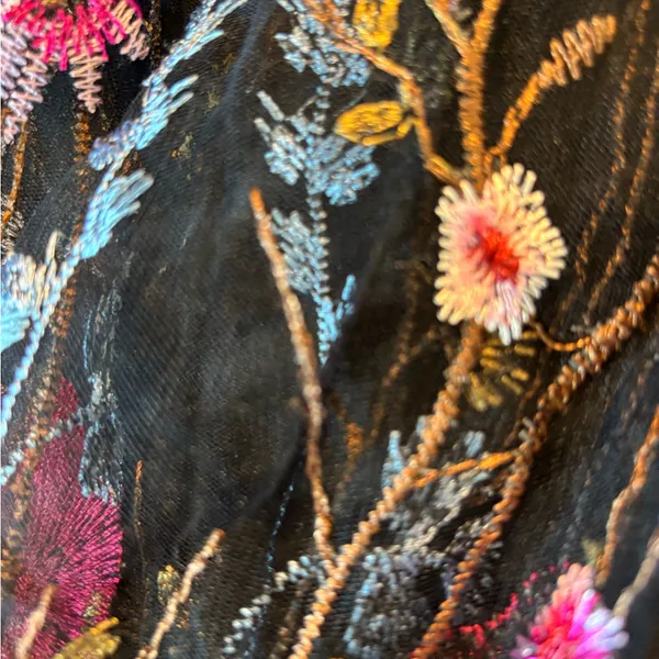Chic Black Floral‎ Women's Blouse Size XL - Image 4