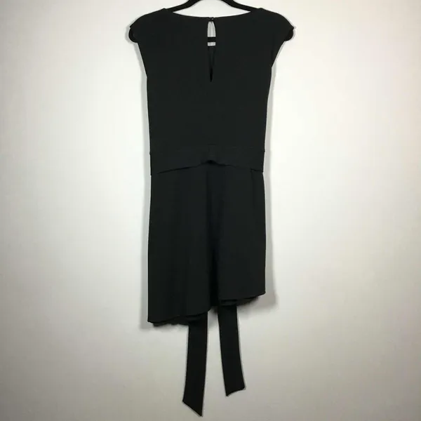 First Love Black Classic‎ Minimalist Asymmetrical Tied Waist Party Mini Dress 1X - Image 5