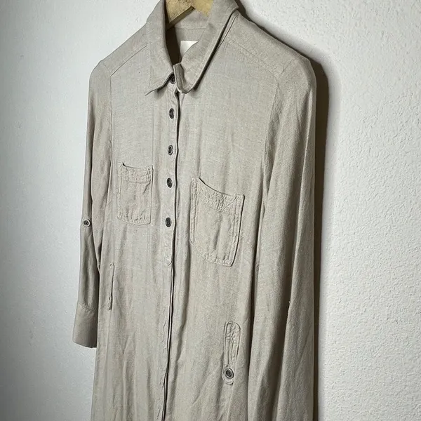 Life In‎ Progress Shirt Dress Tan - Image 10