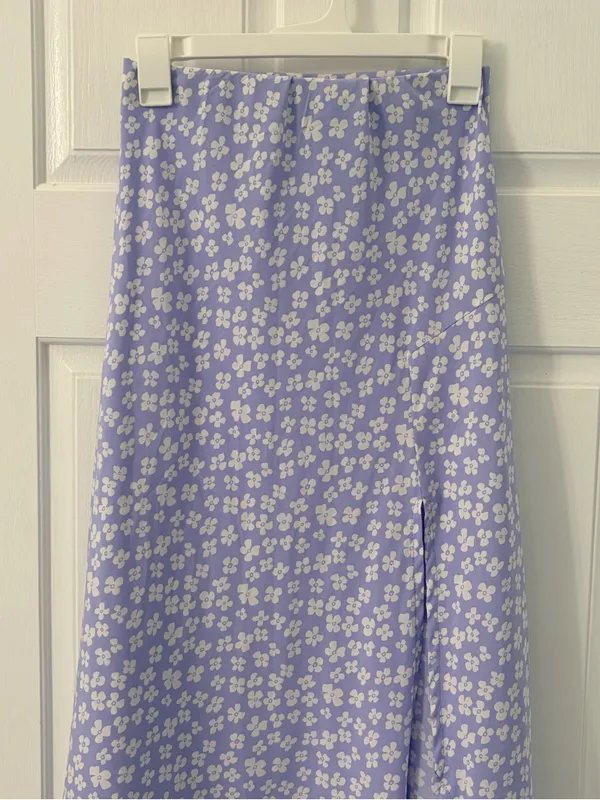 Princess Polly Lavender Floral A-Line Midi Skirt - Image 2