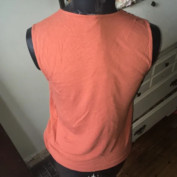 H by Halston sleeveless tangerine flowy S blouse - Image 3