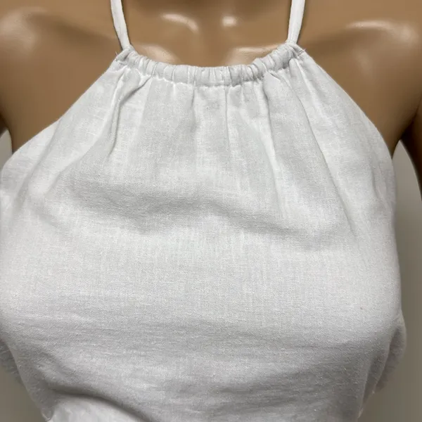 NWOT Abercrombie & Fitch White Open Back Halter Mini Dress - Image 4