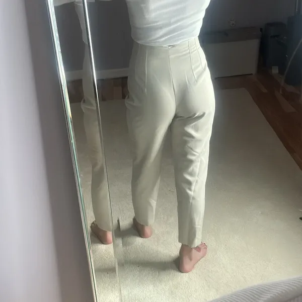 Zara: Cream Straight Leg Dress Pants - Image 2