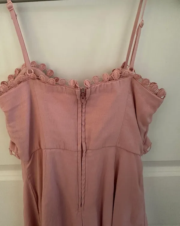 Francesca's Pink Ruffle Wrap Romper - Image 5