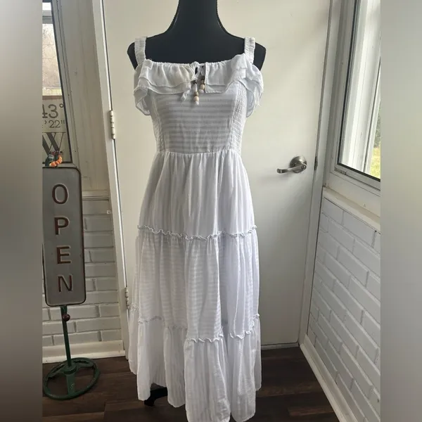 Heartloom Lana Midi Dress medium boho coastal preppy vacation beach‎ resort - Image 2
