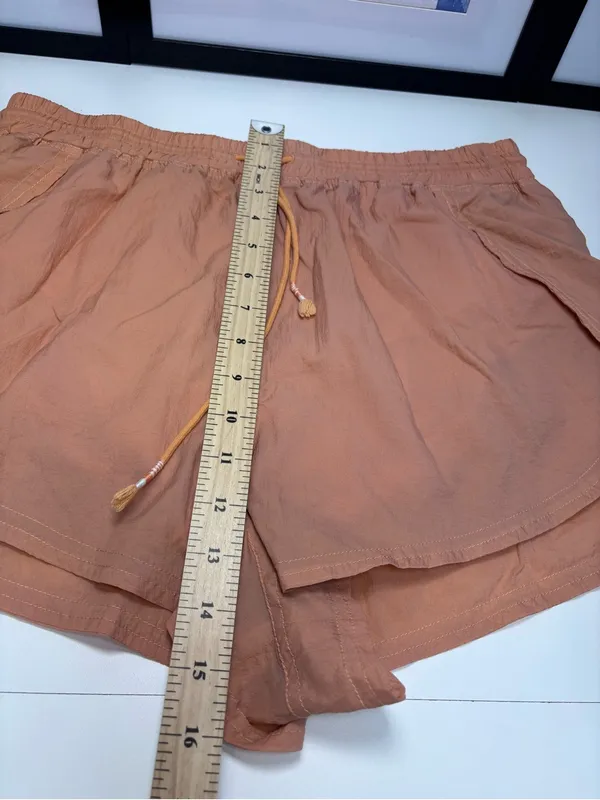 FP Movement by Free People Burnt Apricot Tie-Waist Athletic Shorts Sz XL NWOT - Image 5