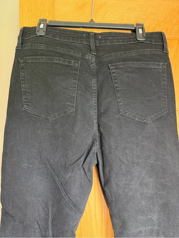 rue21 Black High-Rise Distressed Flare Jeans Women’s Size 31 Super Stretch Goth - Image 4