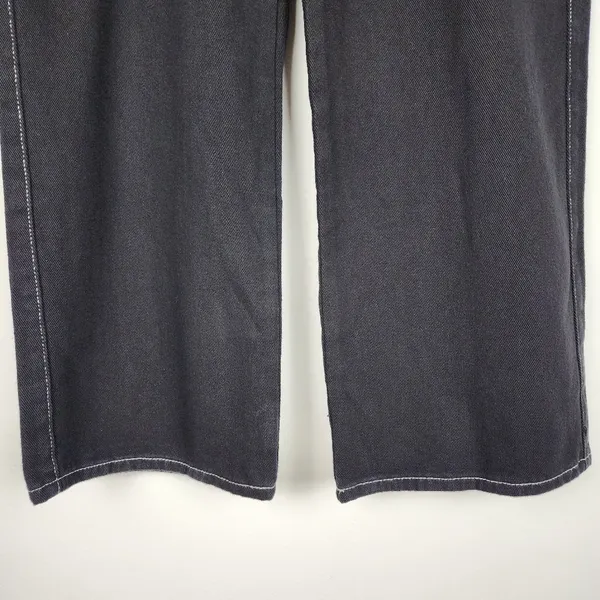 Cider Happy Hour Cargo Jeans Wide Leg Black Denim Contrast Stitch Size XL - Image 7