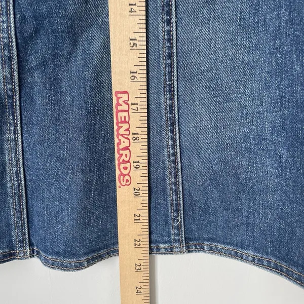 GAP Maternity Vtg. Denim Skirt Knee Length Cotton Blue Cottagecore Size XXS - Image 8