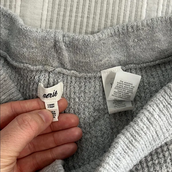 Aerie Light Gray Knit Pants - Image 2