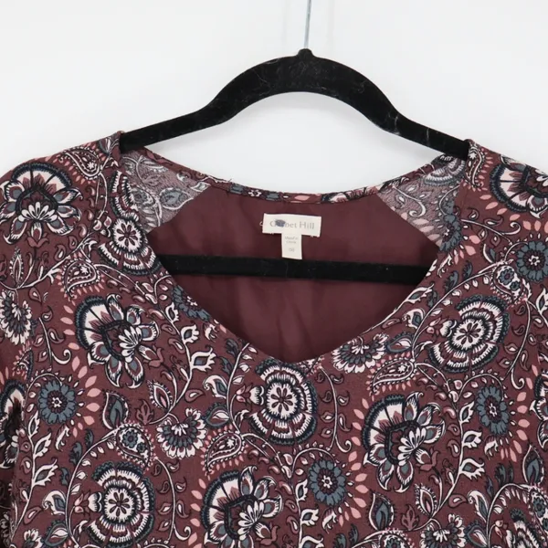 Garnet Hill Women's Floral Paisley Pocket Boho Dress Woman Plus Size 6 Western‎ - Image 4