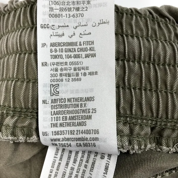 ABERCROMBIE & FITCH Paperbag Tencel Cargo Pant Jogger Sz L Burn Olive Grunge Y2K - Image 9