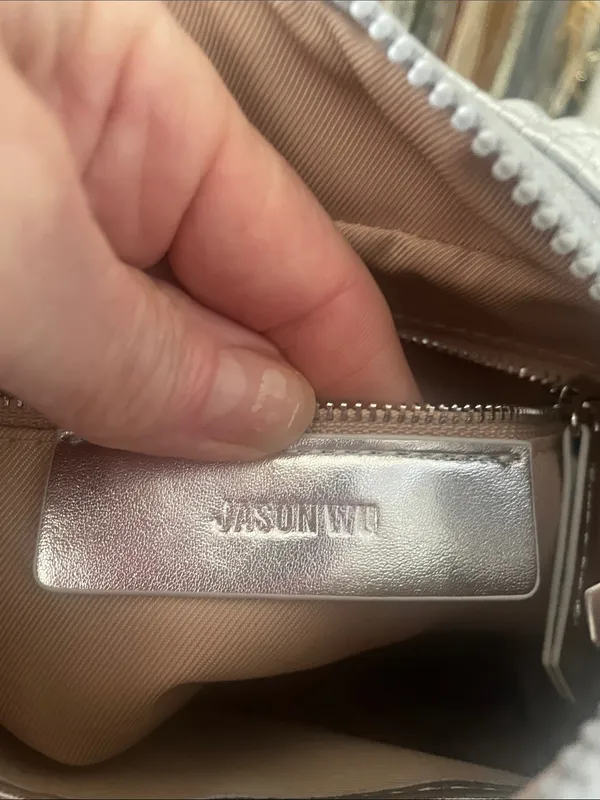 Silver Quilted Top-Handle Women's Bag Jason wu - Image 4