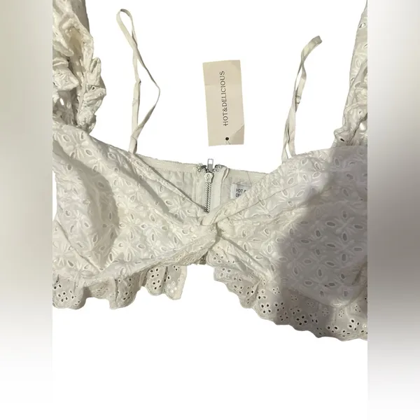Hot & Delicious White Eyelet Crop Top – NWT - Image 2