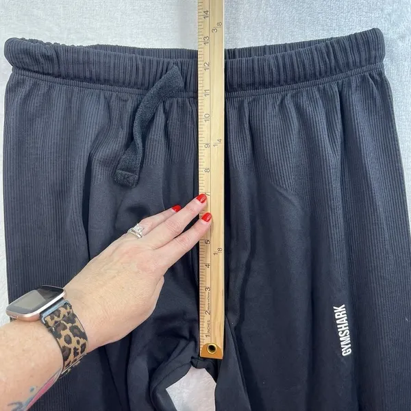 Gymshark L Large Joggers Pause‎ Black Baggy Elastic Waist Ribbed Oversized Relax - Image 11